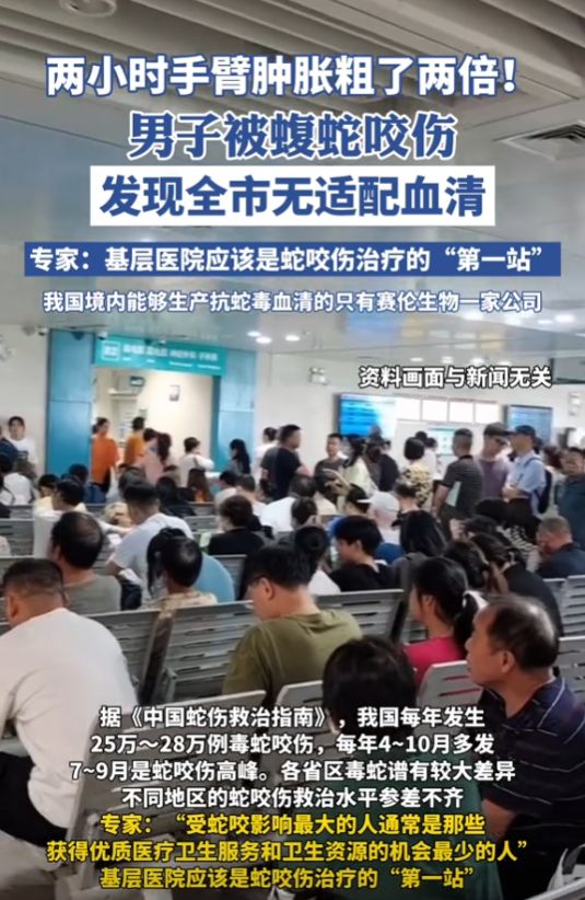 河南漯河男子被蝮蛇咬伤因全市无适配血清坐车2小时到郑州就医(图2)